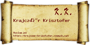 Krajczár Krisztofer névjegykártya